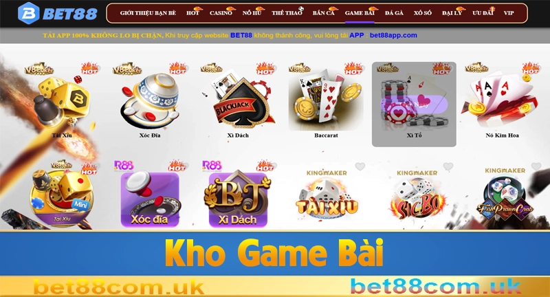 Kho game bài thuần Việt tại game bài Bet88